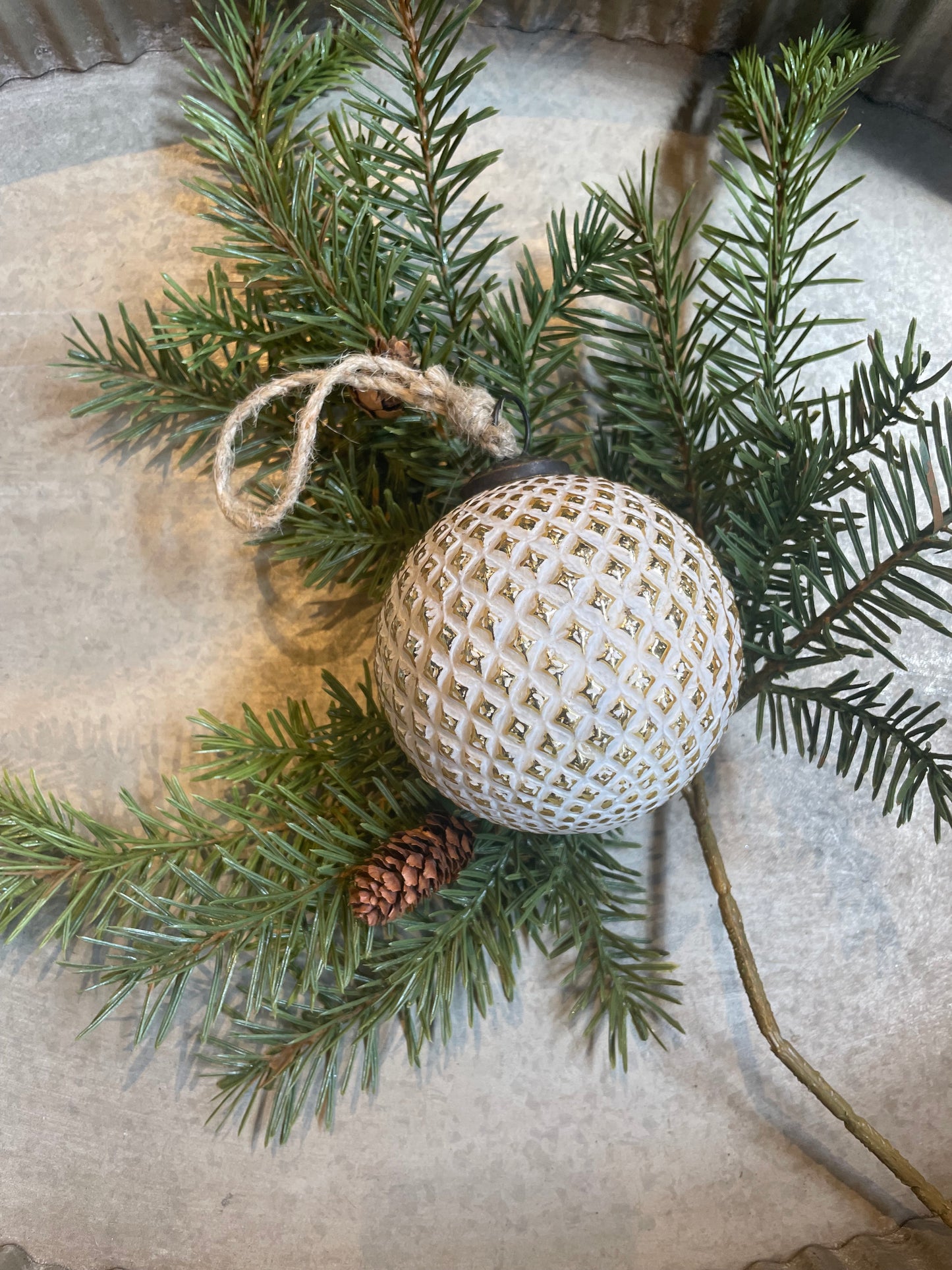 Diamond Pattern Ball Ornament