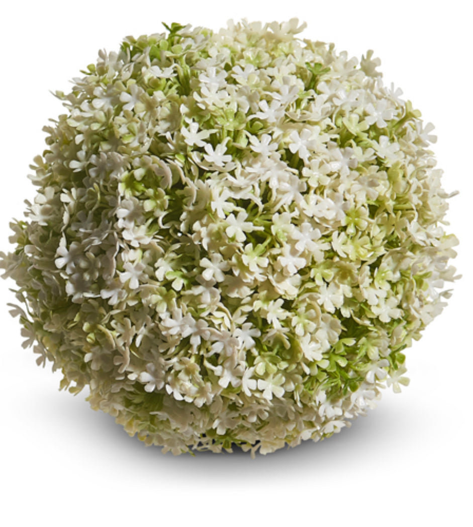 5” White Floral Ball