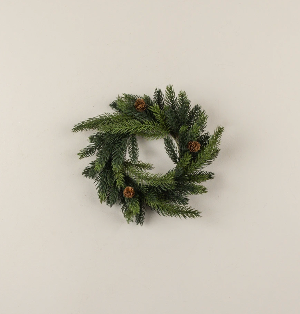 11” White Spruce Candle Ring