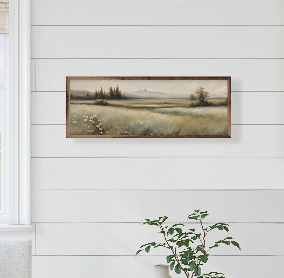 24” x 8” Valley with Flowers Left
