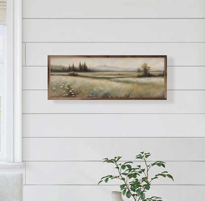 24” x 8” Valley with Flowers Left