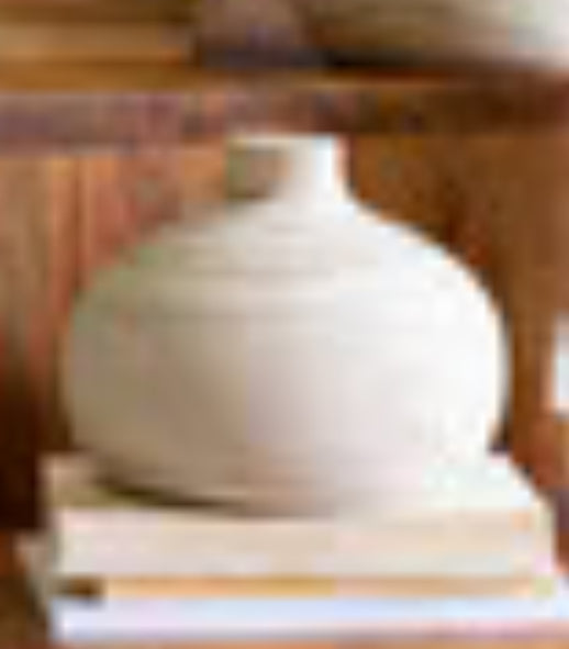 6”T Carved Wooden Bulb Vase