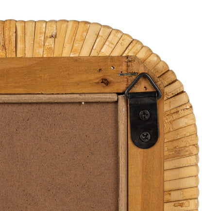 20-1/4” Square Rattan Wrapped Framed Wall Mirror