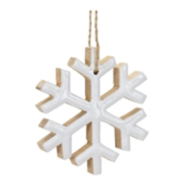 4” White Snowflake Ornament