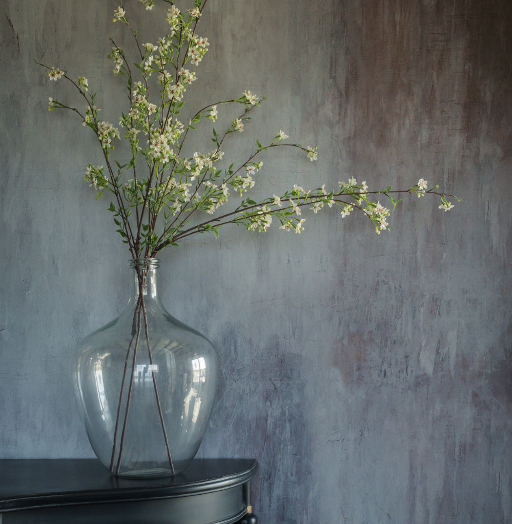 40” White Seeded Blossom Spray
