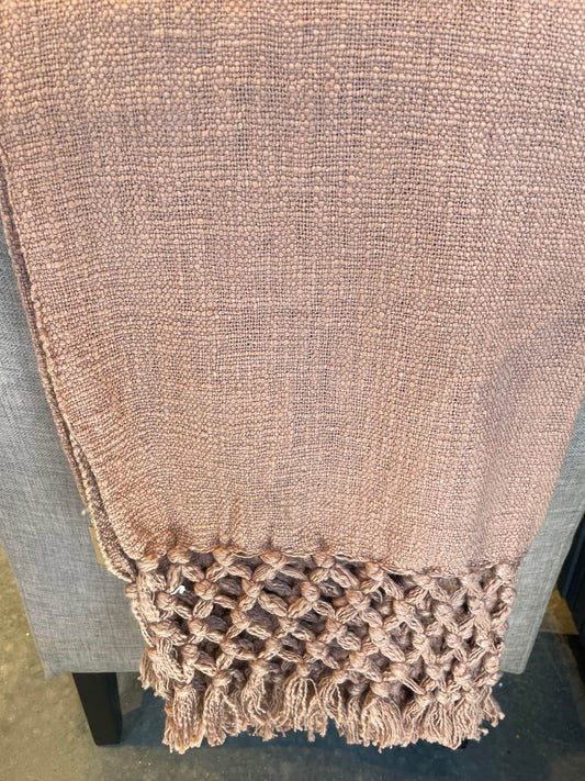 Dusty Pink Cotton Slub Throw