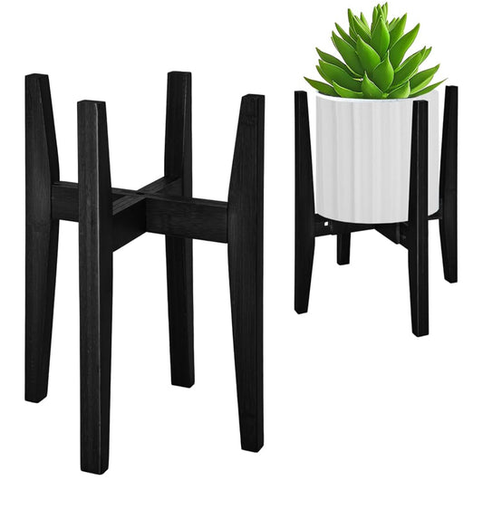Bevel Black Adjustable Plant Stand