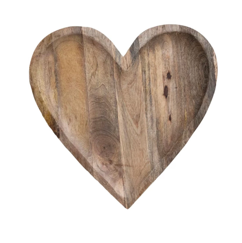 Mango Wood Heart Shaped Tray