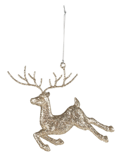 Acrylic Reindeer Ornament w/Glitter