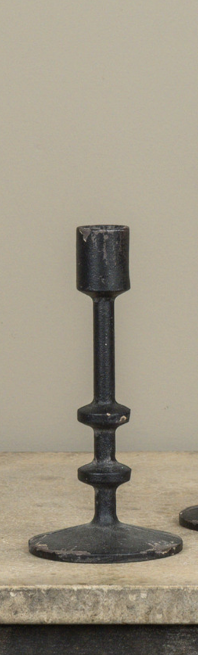 7.25” Aged Black Taper Candlestick