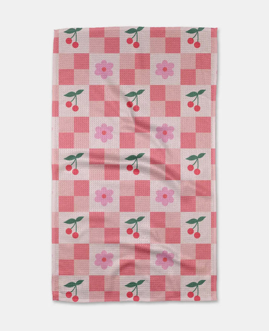 Floral and Cherries Tea Towel