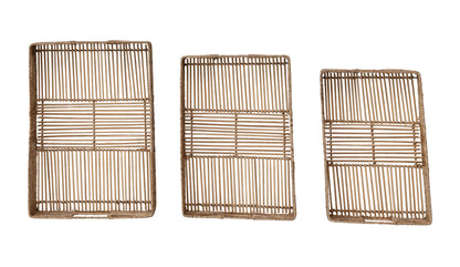 Hand-Woven Tray w/Handles-Small