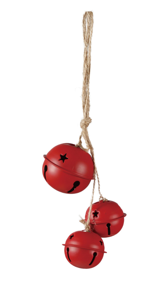Hanging Metal Jingle Bells w/Star Cut-outs