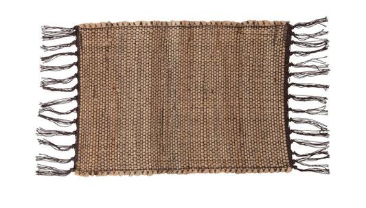 Woven Cotton/Jute Placemat w/ Fringe