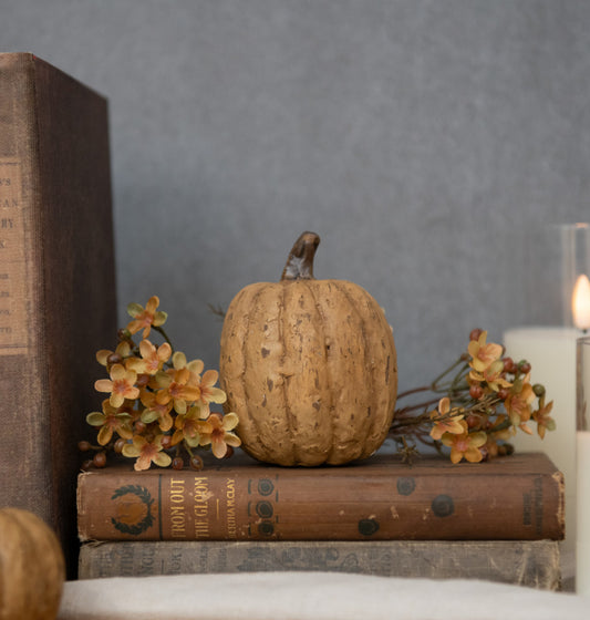 3.75” Beige Tall Pumpkin