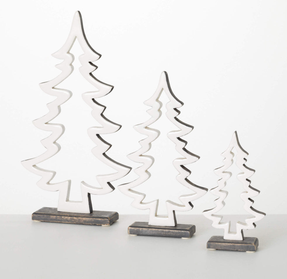 12.5” White Cutout Wood Tree