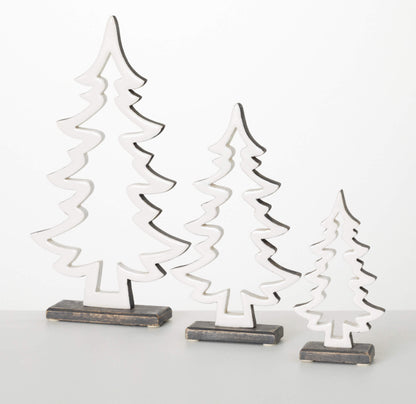 12.5” White Cutout Wood Tree