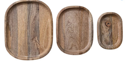 9-1/2”Lx7”L Oval Mango Wood Tray