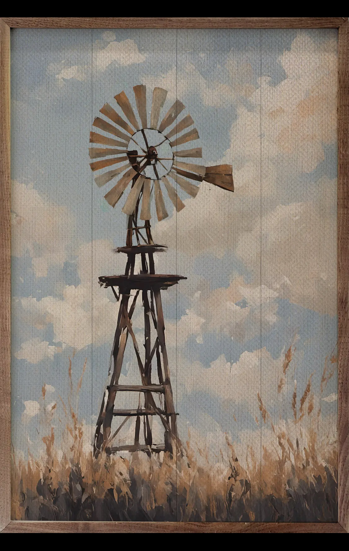Windmill in Sunny Field