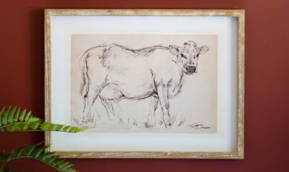 Cow Print Under Glass