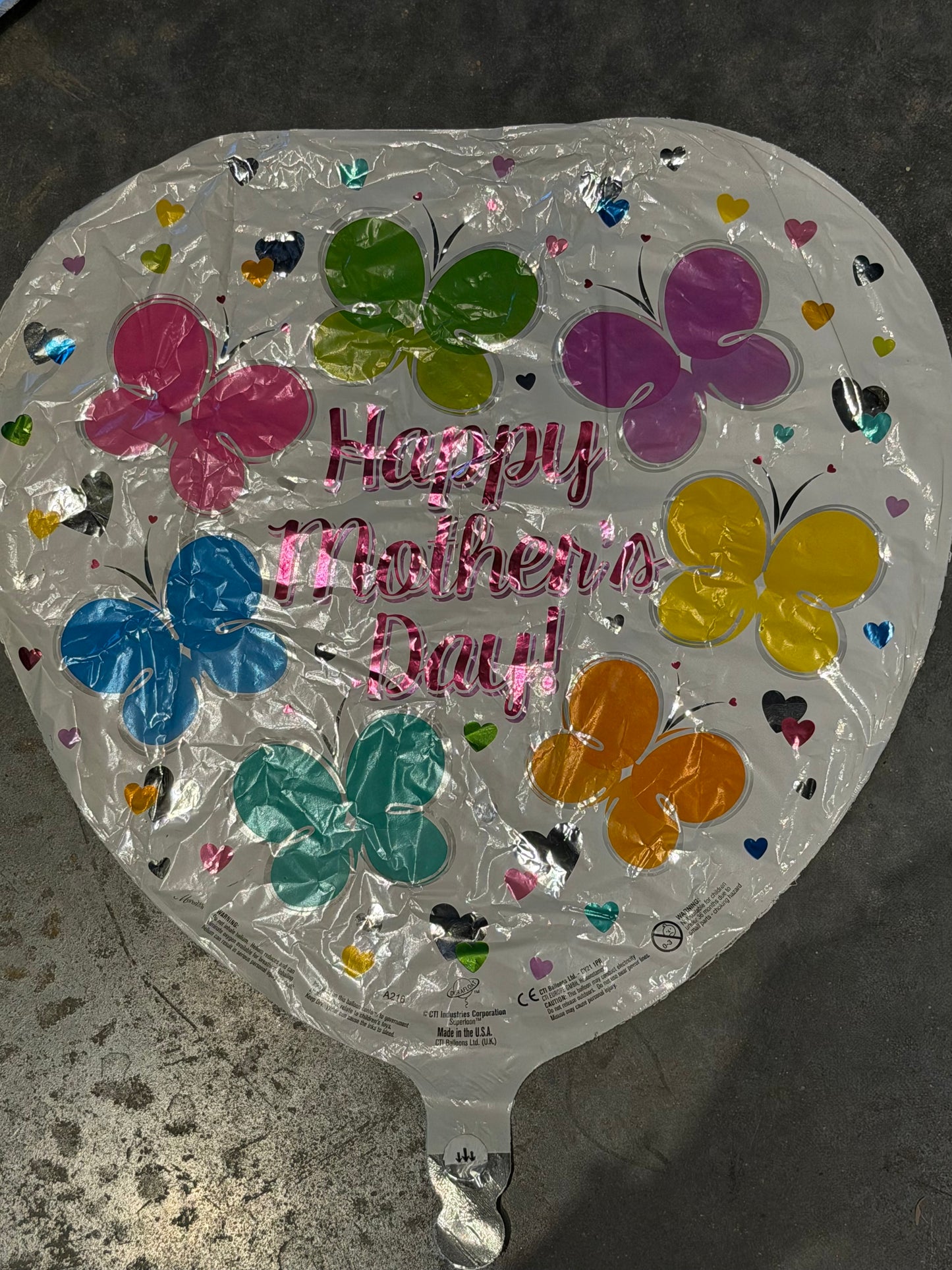 18” Happy Mother’s Day Heart Mylar Balloon