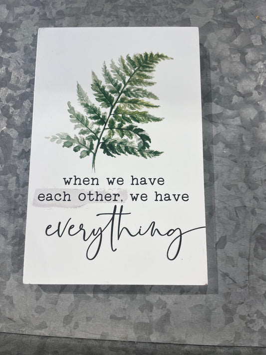 When we have each other Keepsake Card