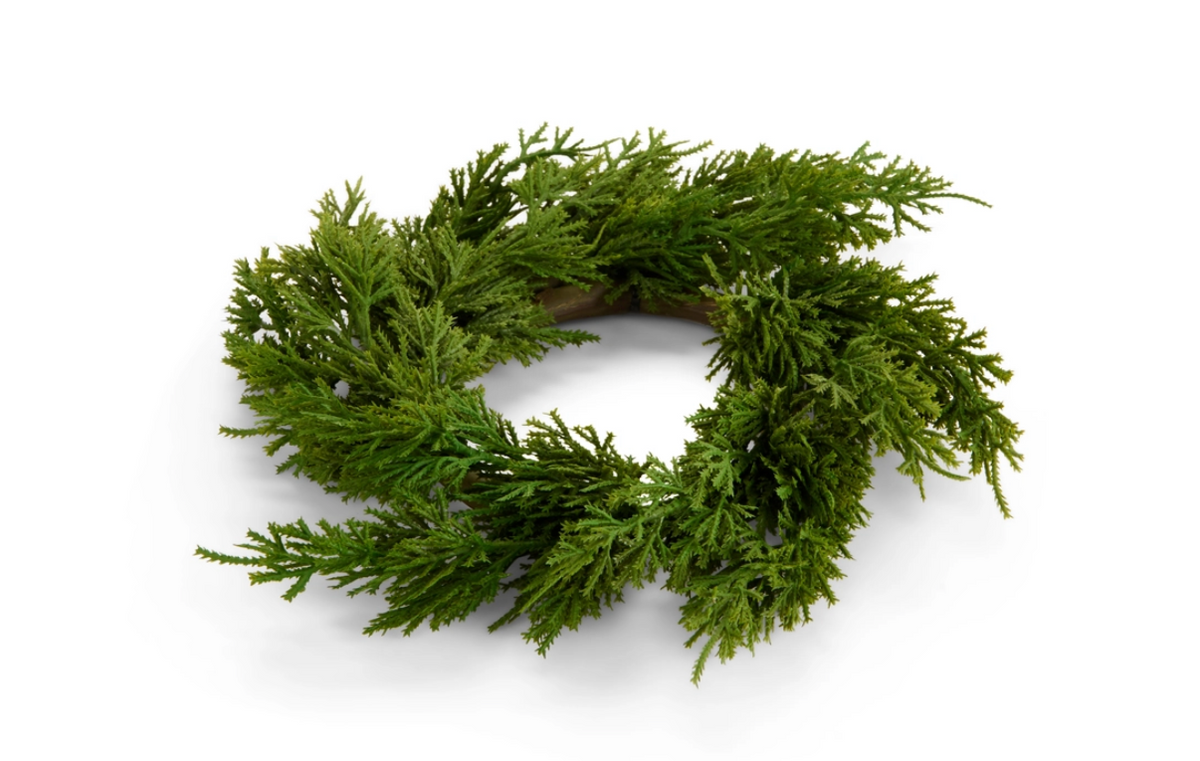 10” Cedar Mini Wreath Candle Ring