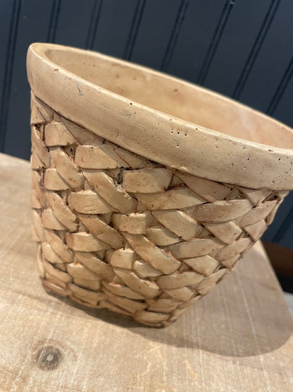 Basket Weave Ceramic Pot