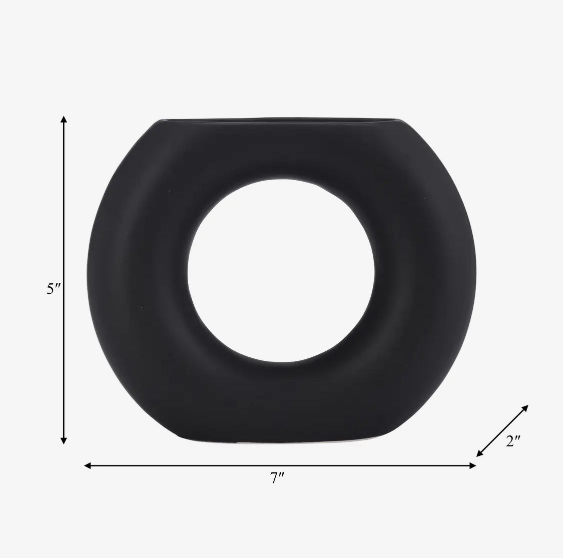5” Black Abstract Donut Cut-Out Vase
