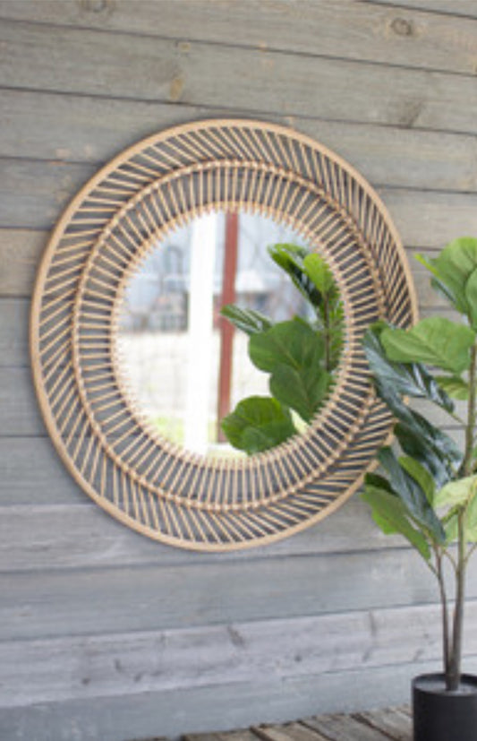 Round Bamboo Mirror