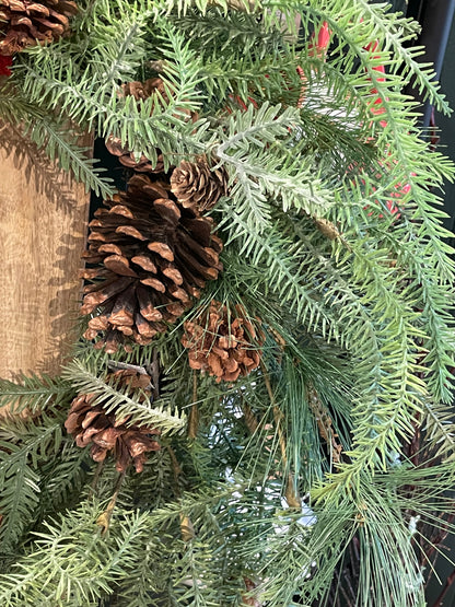 Mixed Pine Wreath W/Pinecones