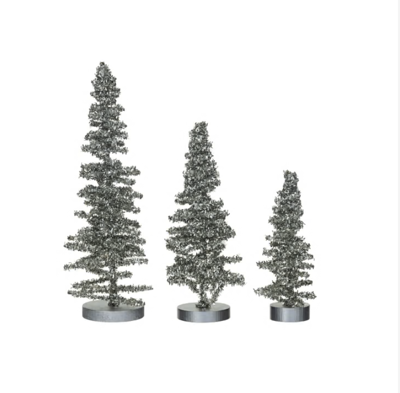 Tinsel Trees w/Glitter