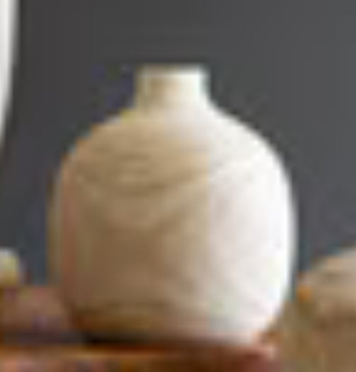 8.5”T Carved Wooden Bulb Vase
