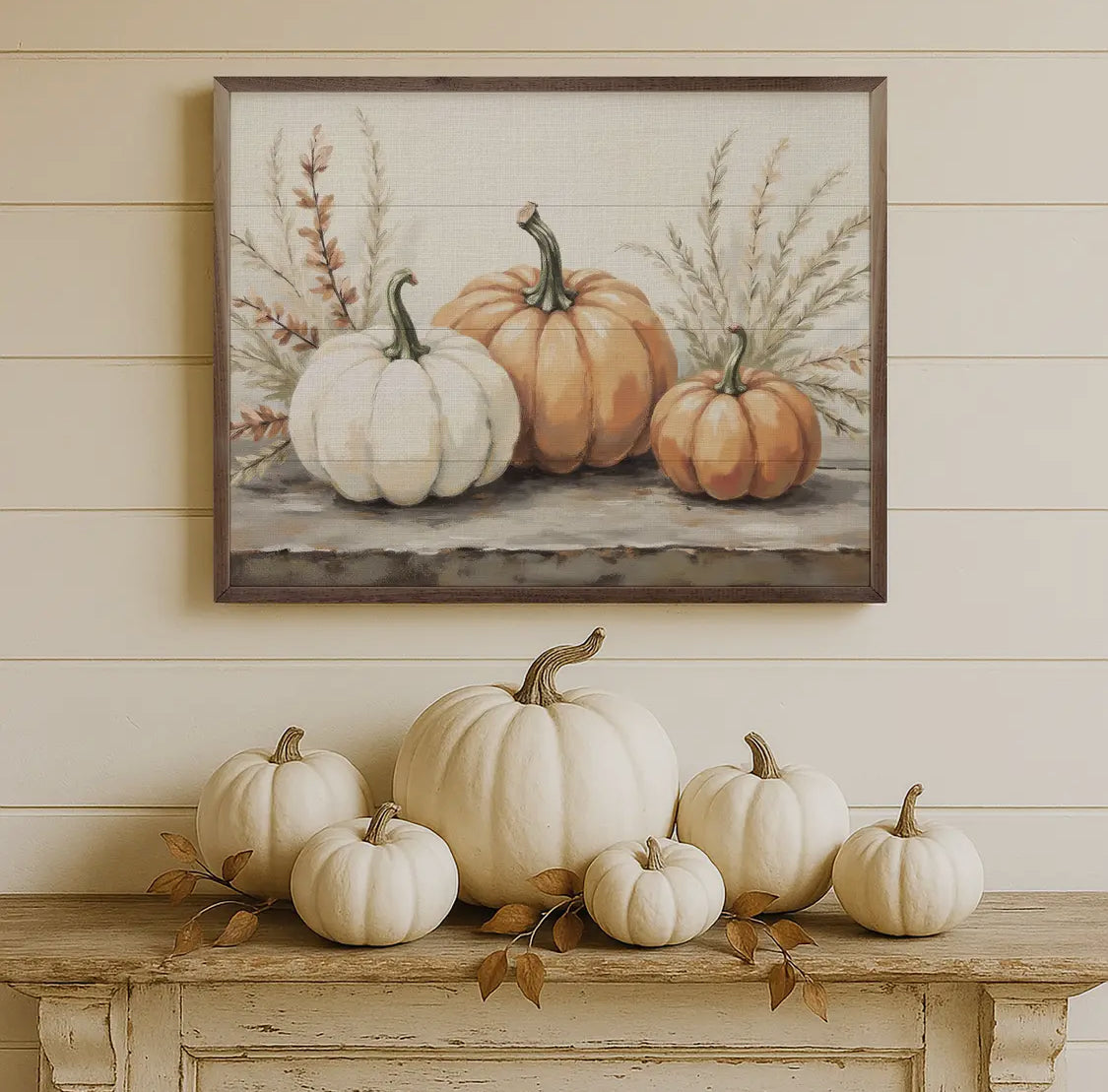 Pumpkins With Autumn Branches