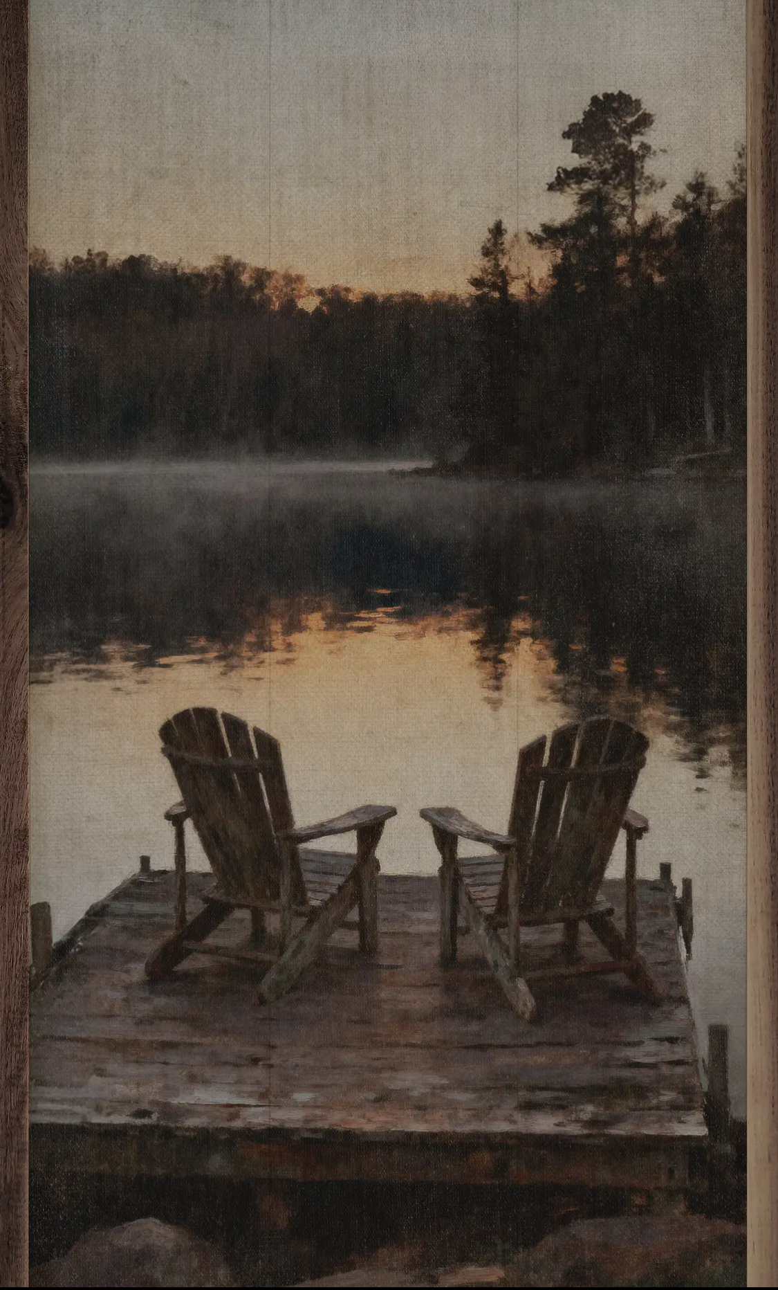 8” x 16” Dawn On The Lake Chairs