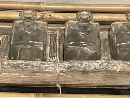 Wood Boxed Glass Bottles