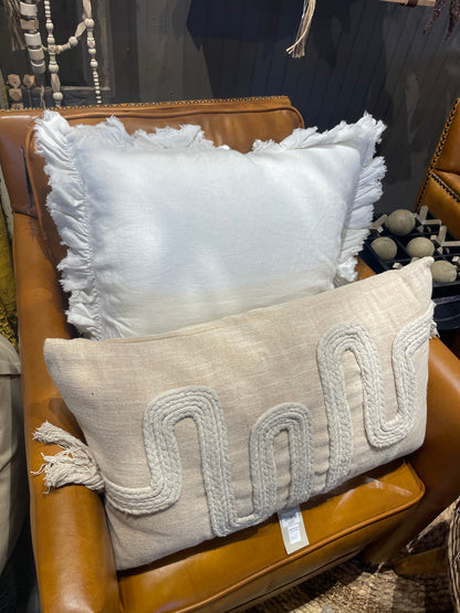 Ruffled Ivory Pillow