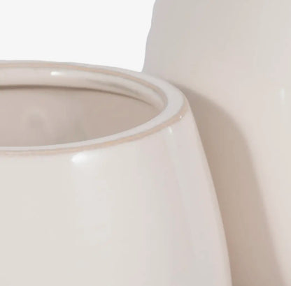 6” Ivory Round Planter with Knobby Feet