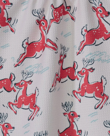 Prancing Reindeer Tea Towel