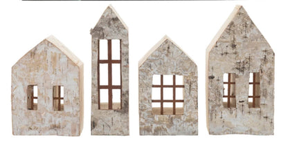 Birch Bark Houses w/Windows-4 Asst.