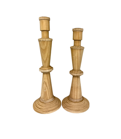 14” Wood Taper Candleholder