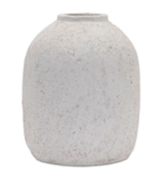 6” White Terracotta Vase