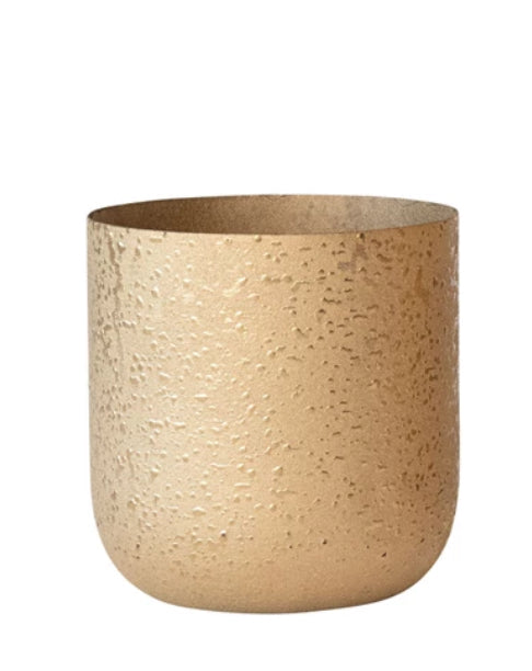 Gold Textured Metal Planter-Sm