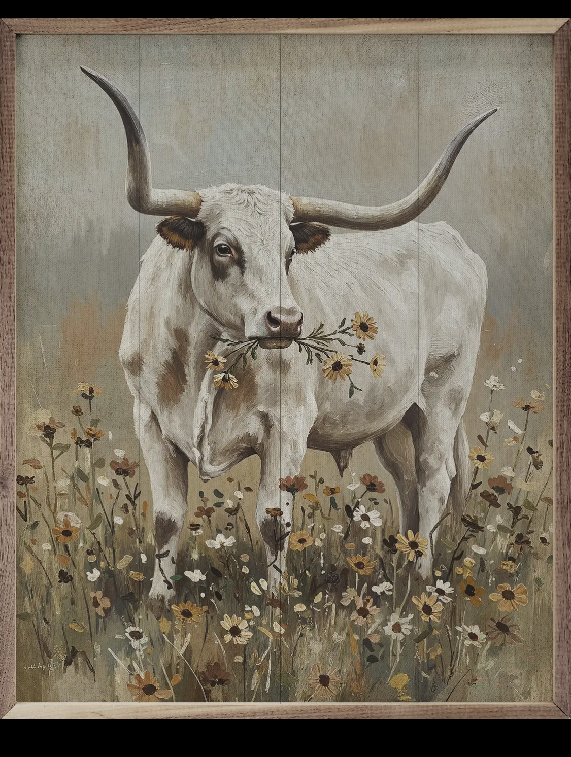 8” x 10” Longhorn Among Blooms