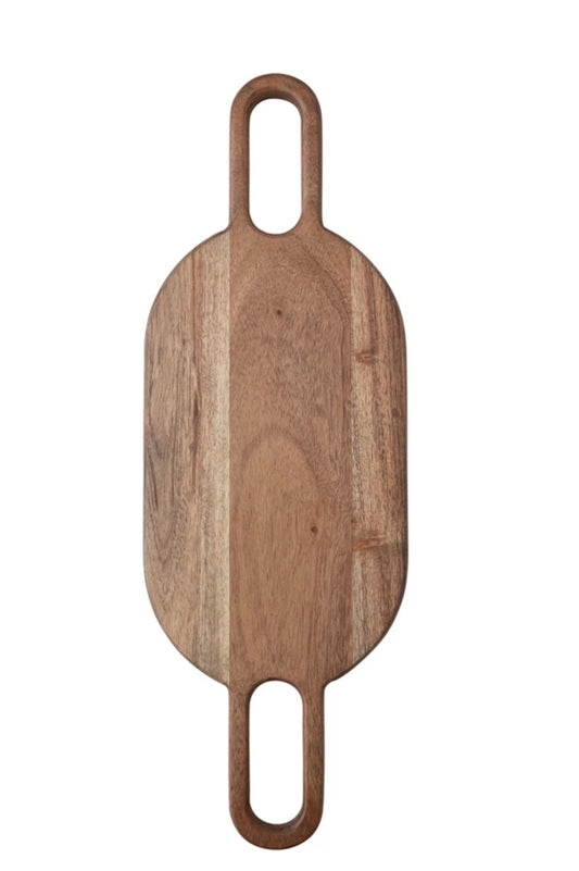 Acacia Wood Cheese/Cutting Board w/Handles