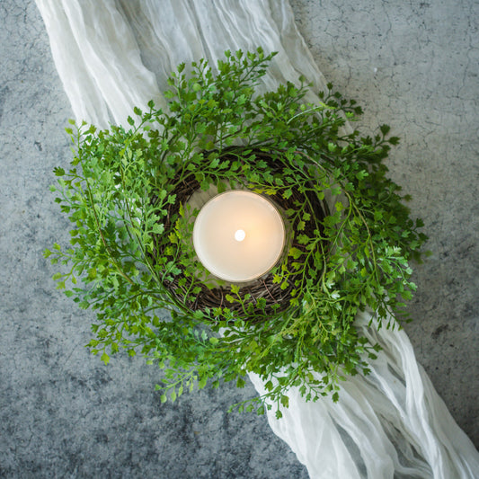 14” Maidenhair Fern Candle Ring