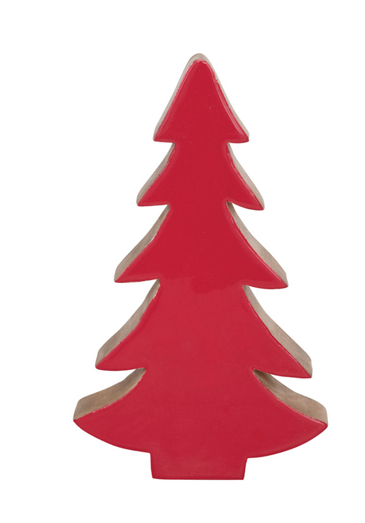 9-1/2” Red Enameled Mango Wood Tree