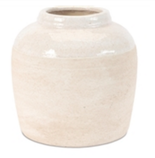 6”H Cream Stoneware Vase