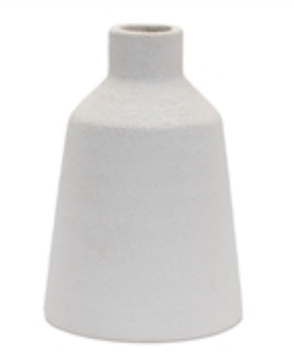 Textured White Stoneware Vase