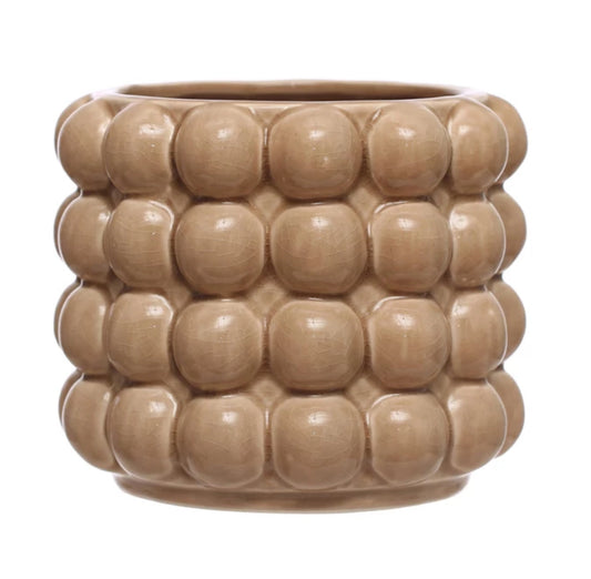 Stoneware Planter w/Raised Dots